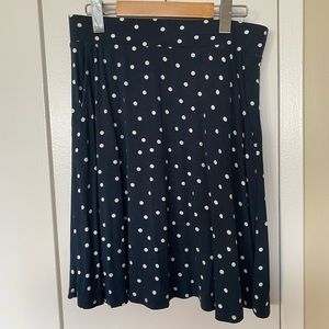 Brand new Suzy Shier polka dot white & navy skirt